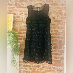 Jessica Simpson sleeveless black sequin dress